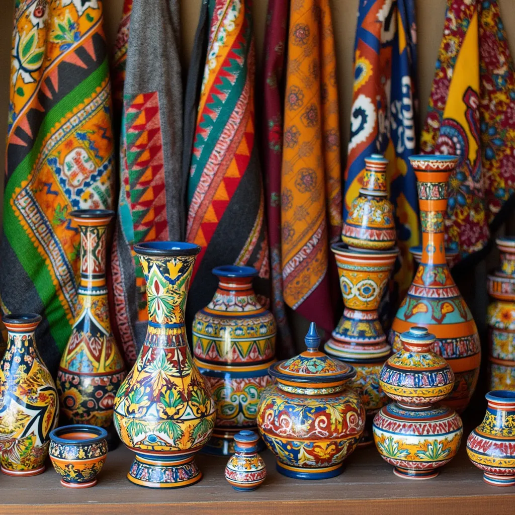 Artesanato brasileiro com padrões vibrantes